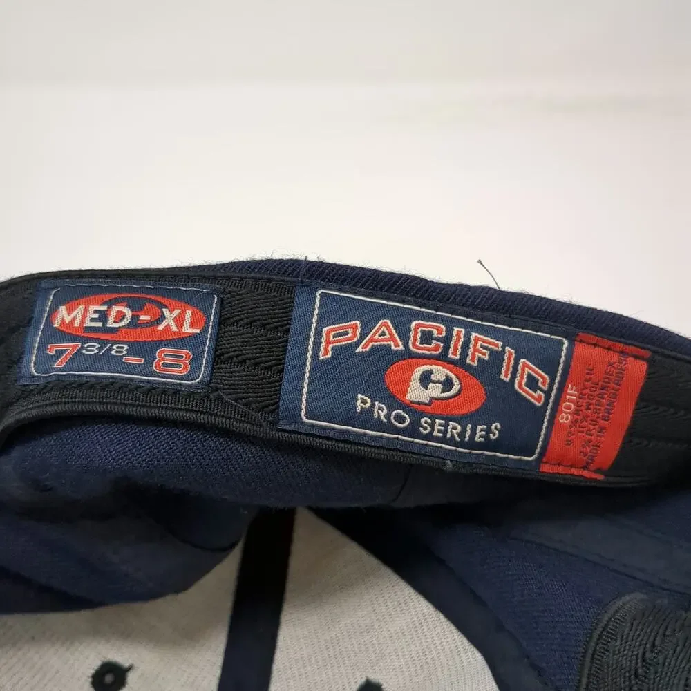 Pacific Headwear Baseball Cap Blue 8 Interlocking SI Logo Gray Underbrim Hat